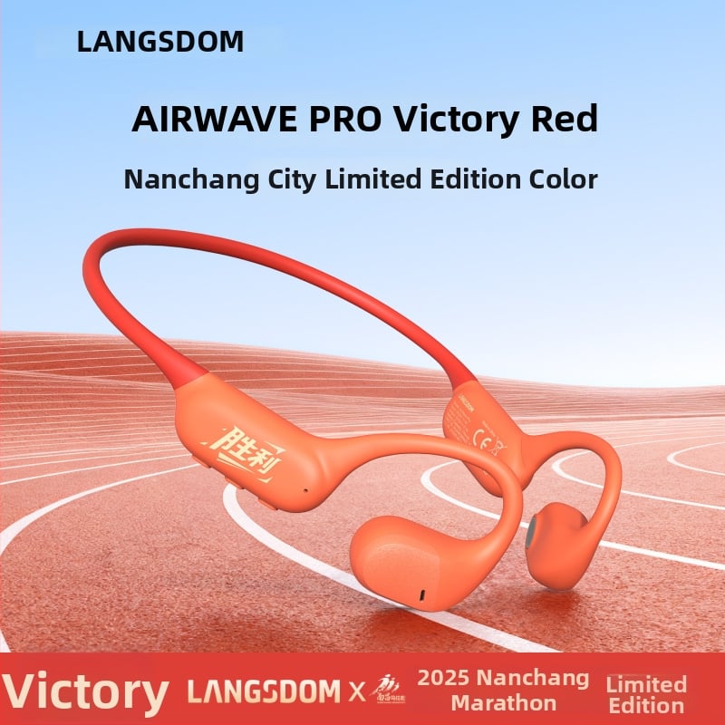 Langston Bluetooth slušalice s kostnom provodljivosti, otvorenog dizajna, bežične za trčanje, vožnju biciklom i fitness; stereo, Bluetooth 5.4; više od 8 sati trajanja baterije; silikon materijal