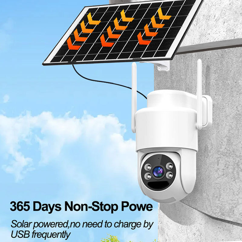 Camera de supraveghere solară, wireless, pentru casă – cameră de rețea HD, exterior 4G, iluminare duală, monitorizare la distanță