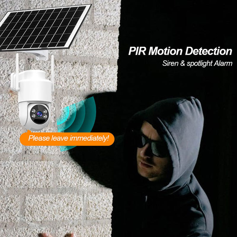 Camera de supraveghere solară, wireless, pentru casă – cameră de rețea HD, exterior 4G, iluminare duală, monitorizare la distanță