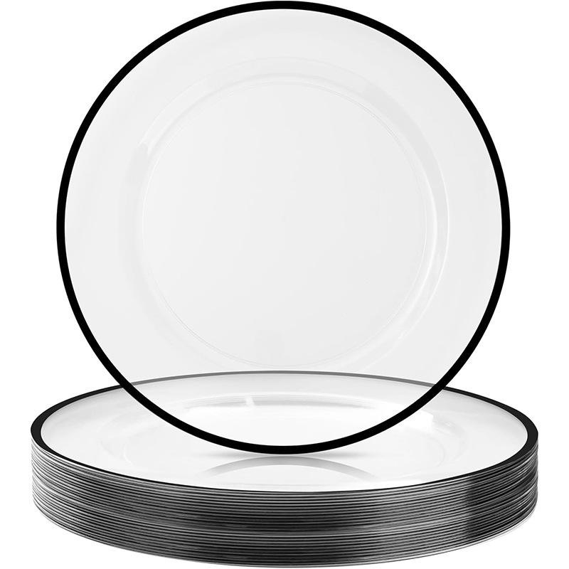 Farfurii decorative din plastic de unică folosință aurii pentru nunți, hoteluri și petreceri – farfurie pentru fructe