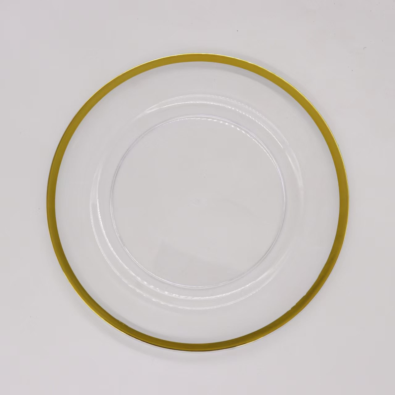 Farfurii decorative din plastic de unică folosință aurii pentru nunți, hoteluri și petreceri – farfurie pentru fructe