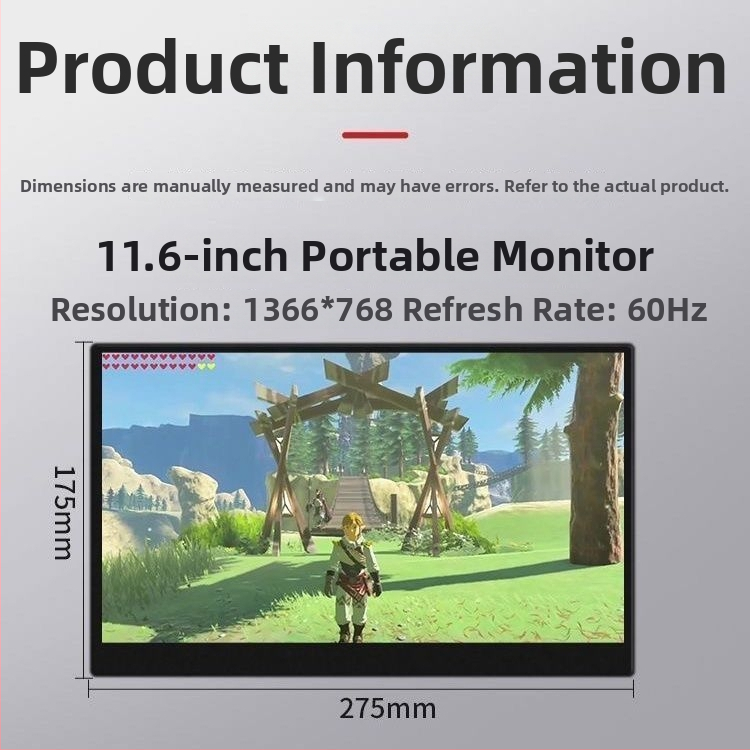 11,6-palcový prenosný monitor pre Raspberry Pi a Orange Pi — externý displej pre notebook