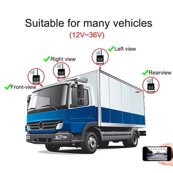 WiFi безжична автомобилна камера за задно виждане 12V–24V с мониторинг през смартфон