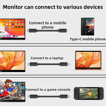 15,6-palcový prenosný IPS LCD monitor s plastovým krytom, 1080p, 16:9, HDMI a USB-C, kancelársky displej