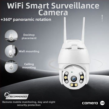 A12 HD 2,5-palcová dome kamera, 1080p vnútorné/vonkajšie monitorovanie, 360° dvojité osvetlenie