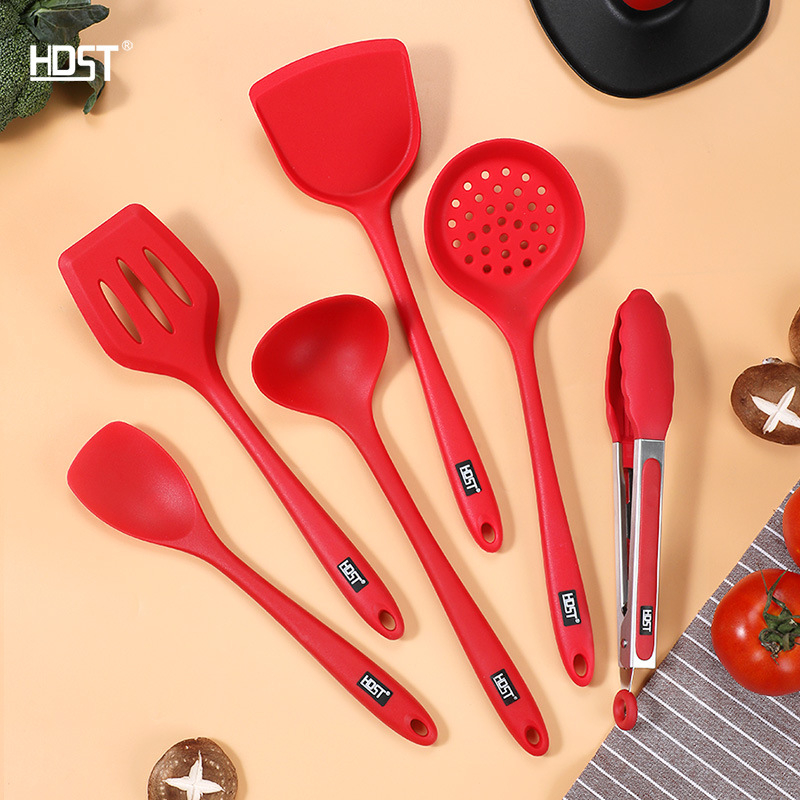Set din silicon pentru bucătărie: spatule pentru tigăi antiaderente, spatulă cu găuri și lingură de supă – materiale alimentare, rezistente la temperaturi înalte