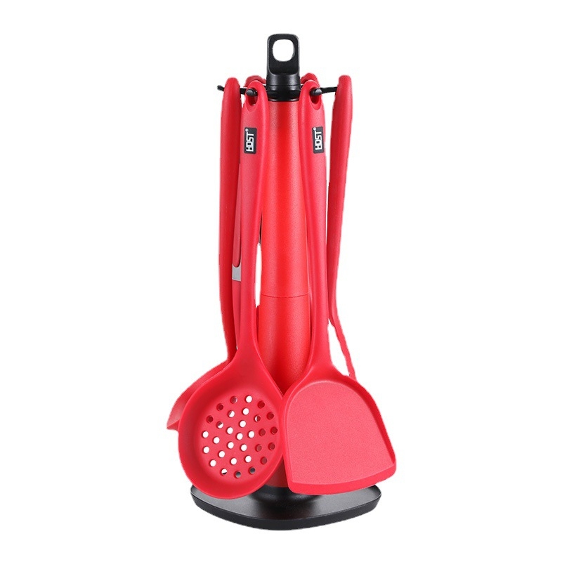 Set din silicon pentru bucătărie: spatule pentru tigăi antiaderente, spatulă cu găuri și lingură de supă – materiale alimentare, rezistente la temperaturi înalte