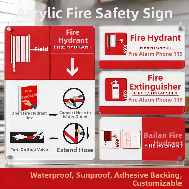 Akrylátové vnútorné značky požiarnej bezpečnosti a značky hydrantu