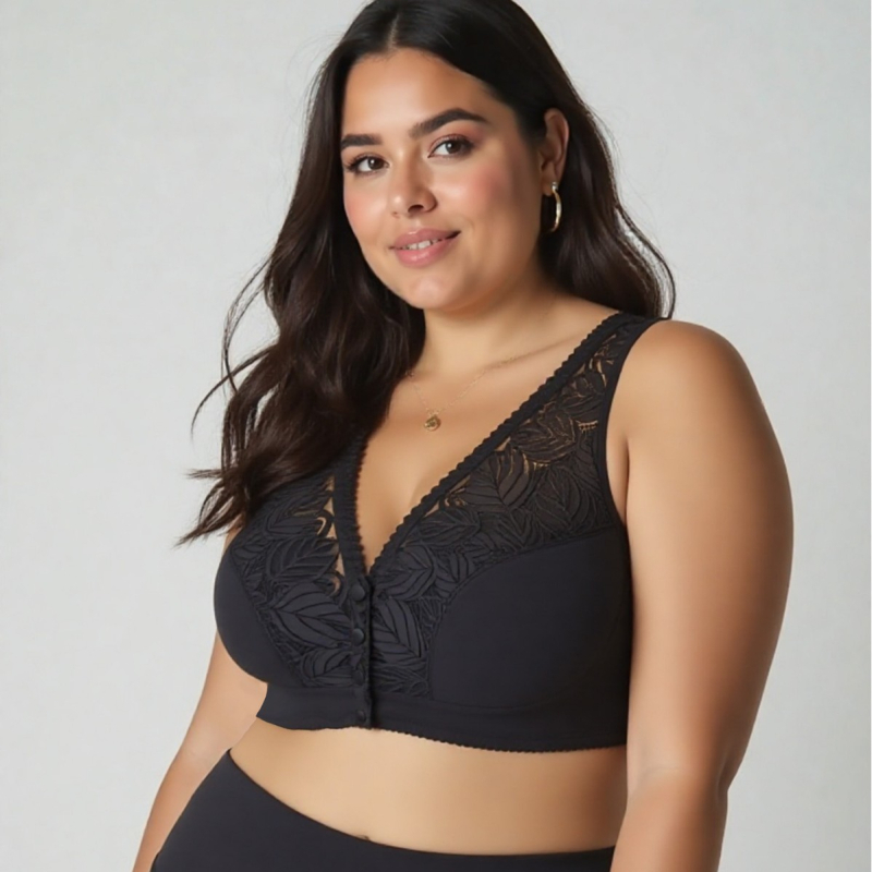 Plus-size čipkasti grudnjak bez žice, puni košarice, tanak kroj, ljetna udobnost