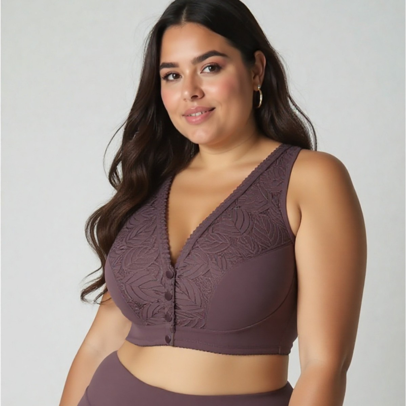 Plus-size čipkasti grudnjak bez žice, puni košarice, tanak kroj, ljetna udobnost