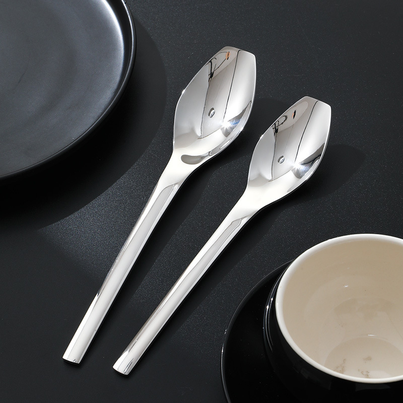 Set žlica od nehrđajućeg čelika, japanski stil, za kućnu upotrebu, minimalistički dizajn, žlica za med i mala jušna žlica