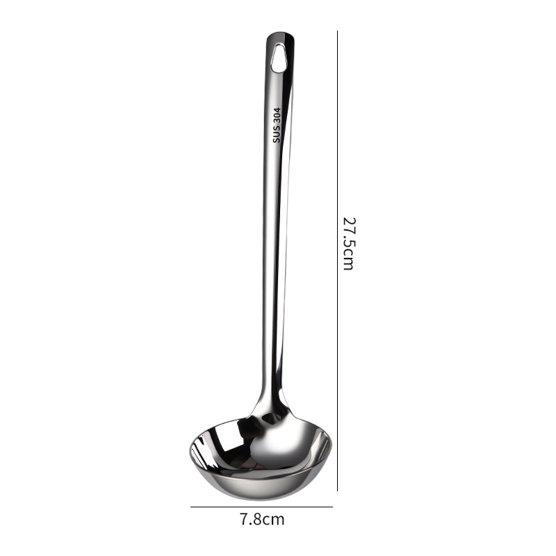 Kang Wang Fei 304 oțel inoxidabil alimentar, lingură de supă cu mâner lung, separator de ulei pentru oală fierbinte, strecurător, lingură pentru terci