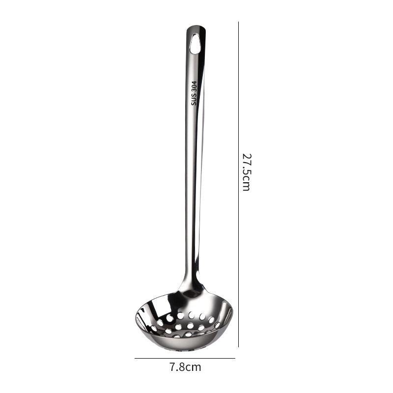 Kang Wang Fei 304 oțel inoxidabil alimentar, lingură de supă cu mâner lung, separator de ulei pentru oală fierbinte, strecurător, lingură pentru terci