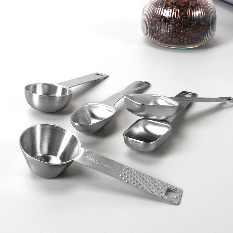 Set de linguri de măsurare din oțel inoxidabil 304, turnare monobloc, 15 ml capacitate, pentru boabe de cafea, lapte praf și condimente, cu scară de măsurare