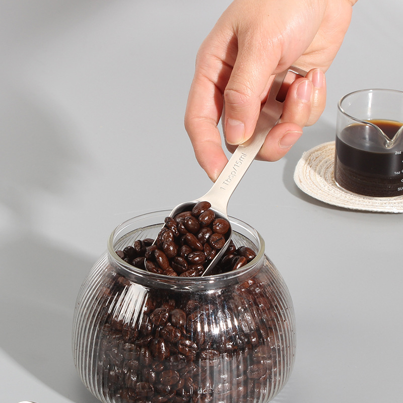 Set de linguri de măsurare din oțel inoxidabil 304, turnare monobloc, 15 ml capacitate, pentru boabe de cafea, lapte praf și condimente, cu scară de măsurare