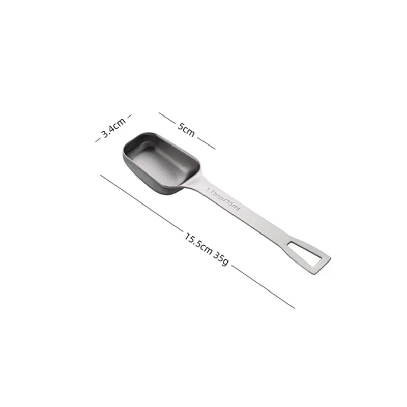 Set de linguri de măsurare din oțel inoxidabil 304, turnare monobloc, 15 ml capacitate, pentru boabe de cafea, lapte praf și condimente, cu scară de măsurare