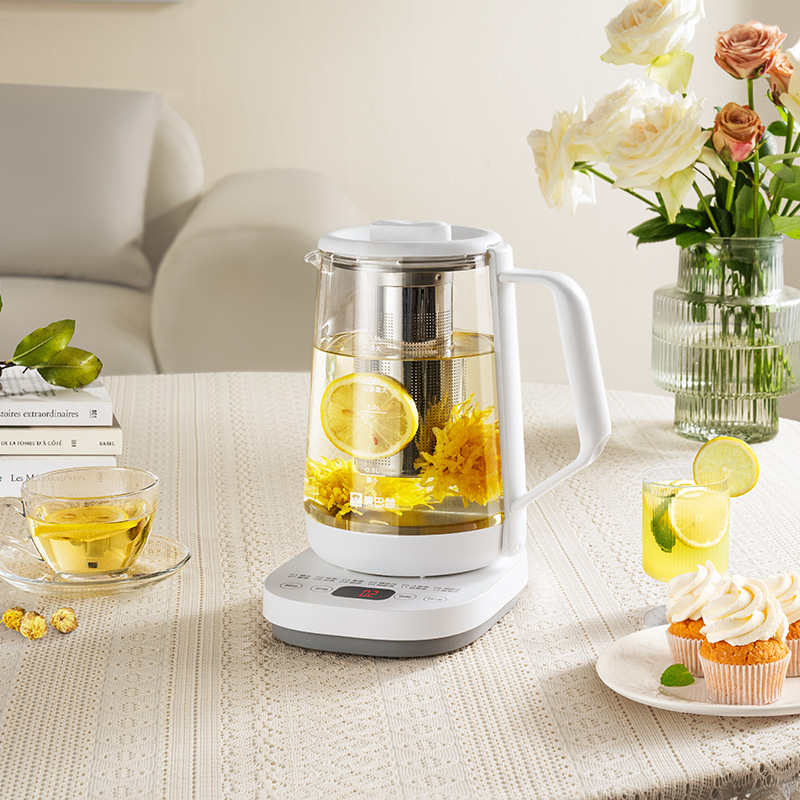 Konbach oală de sănătate din sticlă pentru decocturi și ceai, termostat digital, control prin atingere, 1.5 L, 220V, model Kyy-151