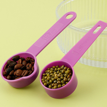 Set de 10 linguri și căni de măsurat din plastic, cu scală, pentru cofetărie; include lingură pentru pudră de lapte.