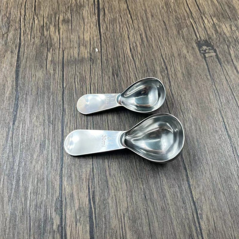 Lingură de cafea din oțel inoxidabil 304 cu scară de măsurare, lingură pentru lapte praf, lingură pentru condimente, set de linguri de măsurare