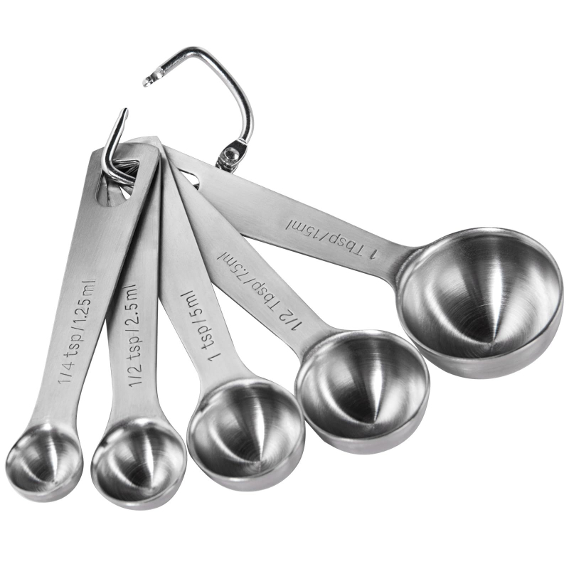 Set de 6 linguri măsurătoare din oțel inoxidabil, cu marcaje, pentru coacere, gătit și cafea
