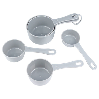 Set din plastic cu pahare și linguri de măsurat, cu marcaje, 17 piese, include separator de albuș