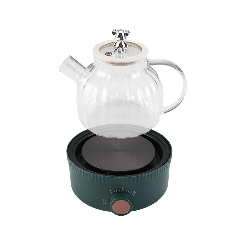 Ceainic din sticlă pentru sănătate, cu plită electrică ceramică, 1,2–1,5 L, vas multifuncțional pentru ceai și supe
