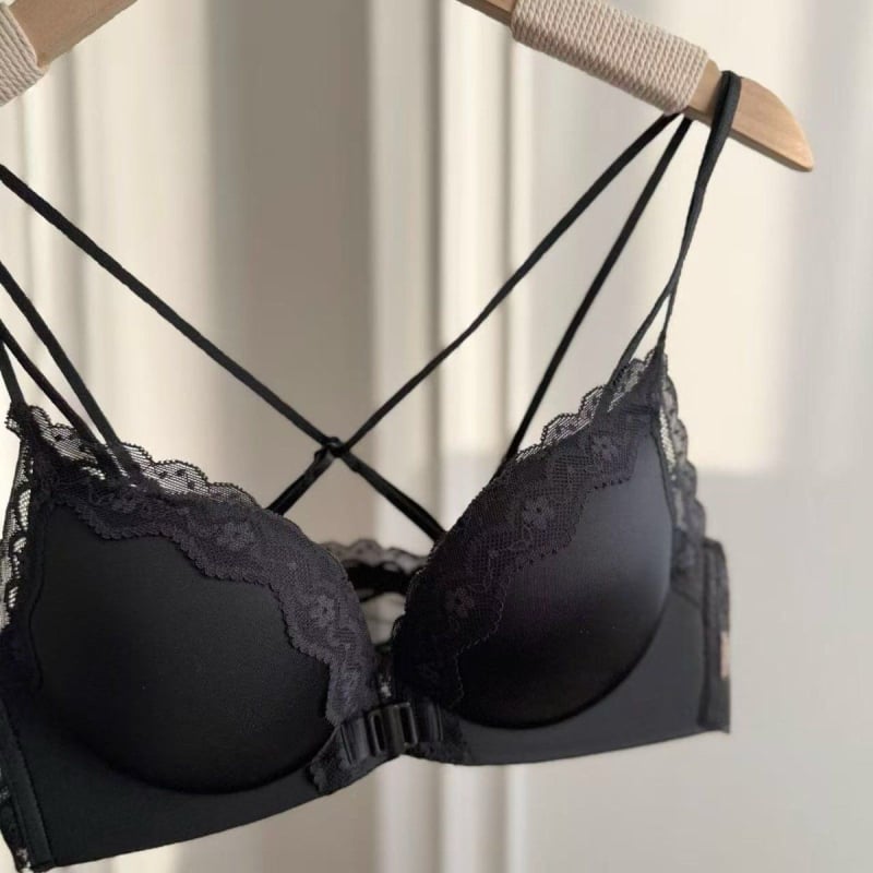 Grudnjak s ružičastim leopard uzorkom, prednje kopčanje, push-up za male grudi, seksi leđa