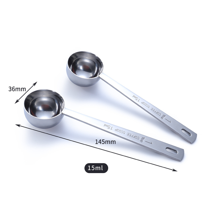 Lingură de măsurare din oțel inoxidabil, 15 ml/30 ml, pentru ceai, cereale și condimente; unealtă pentru coacere; două dimensiuni; în mai multe culori.