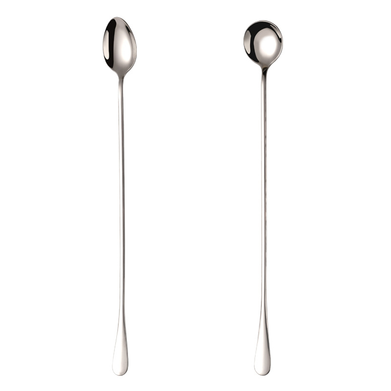 Lingură de amestec din oțel inoxidabil, extra-lungă, cu design îngroșat, 30 cm, pentru gheață, miere și borcane adânci