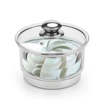 Set ceai din sticlă borosilicată de înaltă calitate, cu tavă pentru ceai, sterilizator, cești, ceainic, recipient din sticlă, încălzitor pentru ceai și accesorii