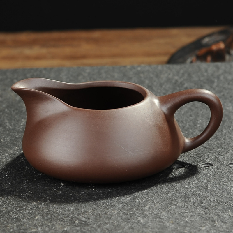 Set de ceai din lut mov de nisip, cu ceainic lucrat manual și separator ceramic pentru ceai