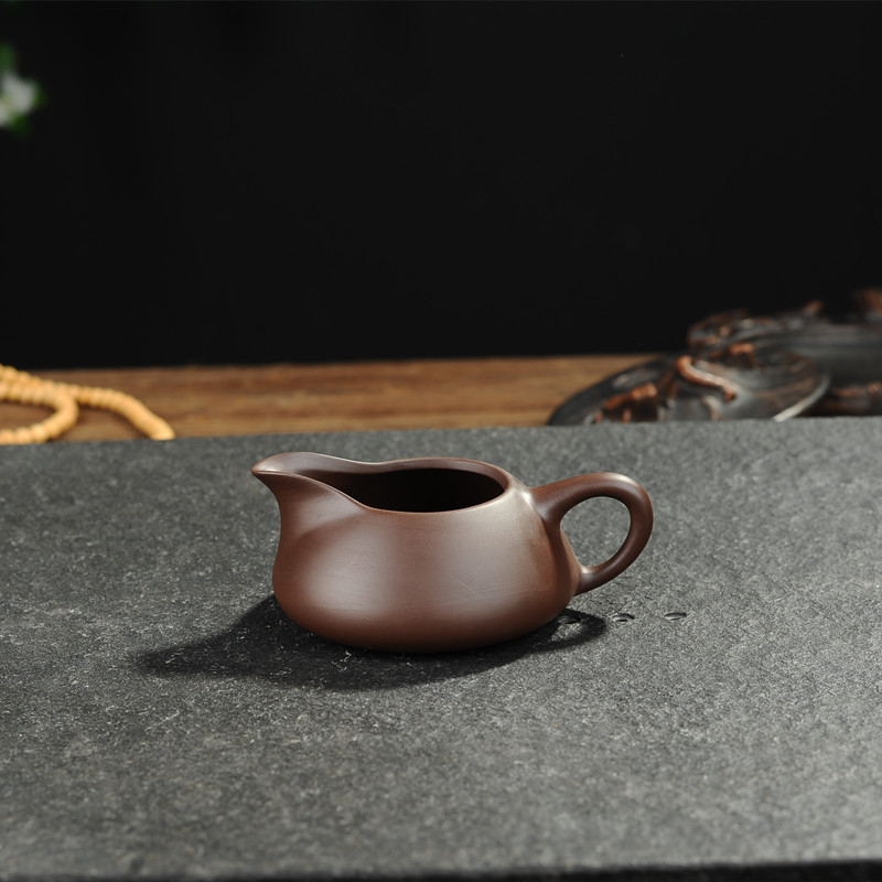 Set de ceai din lut mov de nisip, cu ceainic lucrat manual și separator ceramic pentru ceai