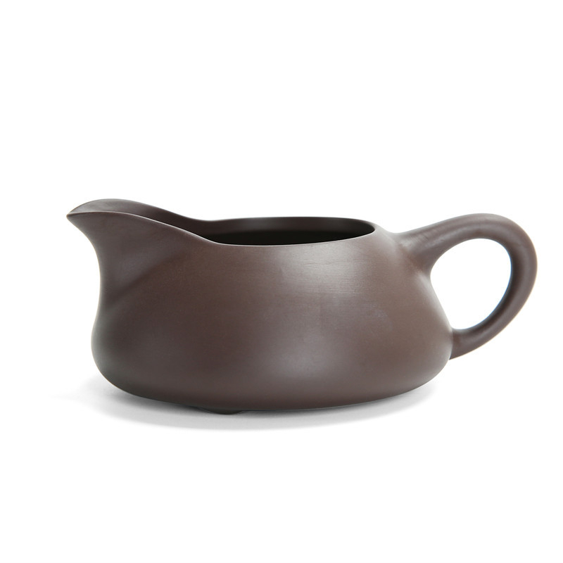 Set de ceai din lut mov de nisip, cu ceainic lucrat manual și separator ceramic pentru ceai