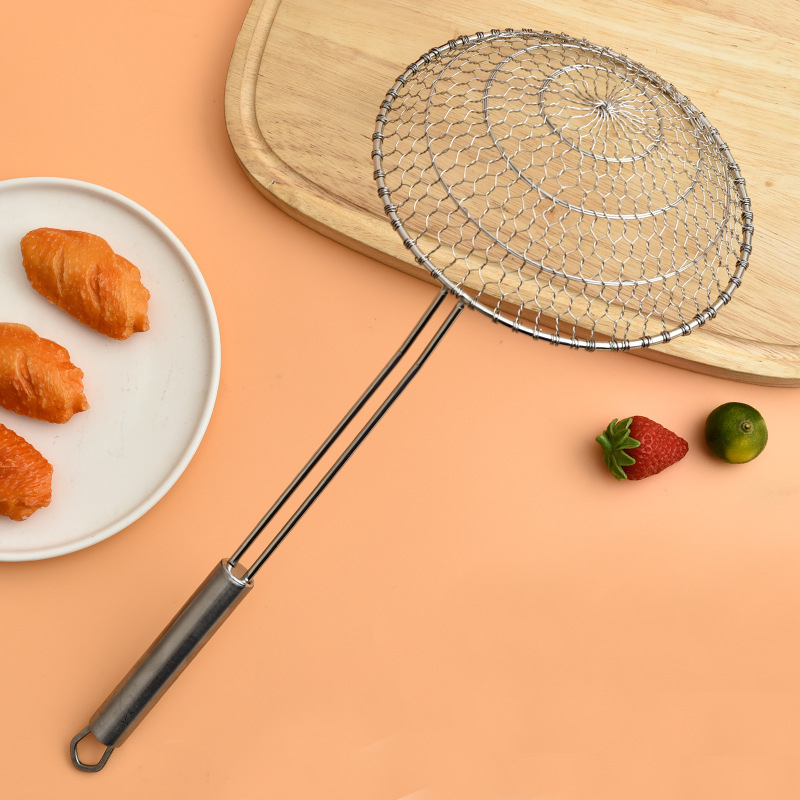 Lingură strecurătoare din oțel inoxidabil 304 pentru paste și hot pot, sită de bucătărie cu plasă țesută