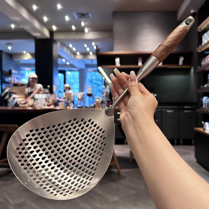 Nou colander mare din oțel inoxidabil, de calitate alimentară, pentru paste, găluțe și prăjit