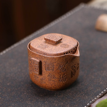 Ceainic Yixing Zisha, mâner manual, Baifu, stil vintage, un singur ceainic, nu arde la atingere, cană Gongdao de filtrare, accesorii pentru ceai