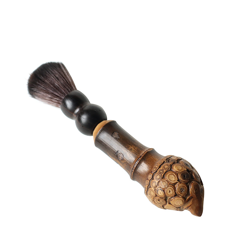 Perie pentru ceainic din bambus mov pentru set Gongfu – accesorii pentru ceremonia ceaiului, cu tavă și instrument de curățare din lemn