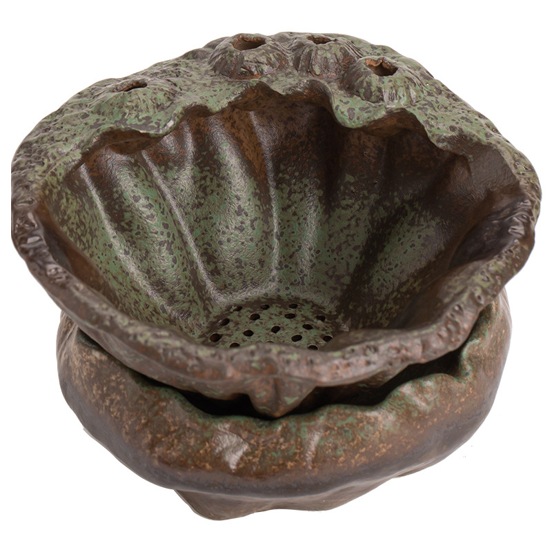 Set ceai stil chinezesc, filtru de ceai din ceramică complet, filtru integrat pentru frunze de ceai, accesorii pentru servire