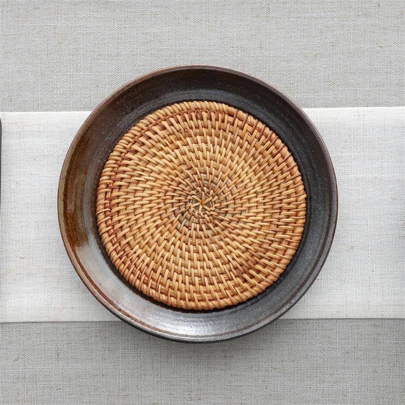 Tavă ceramică pentru ceainic cu pernă izolatoare anti-arsuri, suport în stil japonez