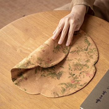 Covoraș dublu fațet pentru ceai din Xiangyun Silk, stil nou chinezesc cu inspirație Zen, covoraș de masă termic pentru ceai și suport pentru ceainic
