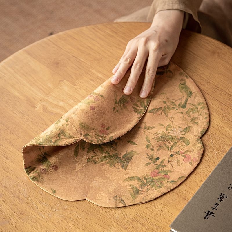 Covoraș dublu fațet pentru ceai din Xiangyun Silk, stil nou chinezesc cu inspirație Zen, covoraș de masă termic pentru ceai și suport pentru ceainic