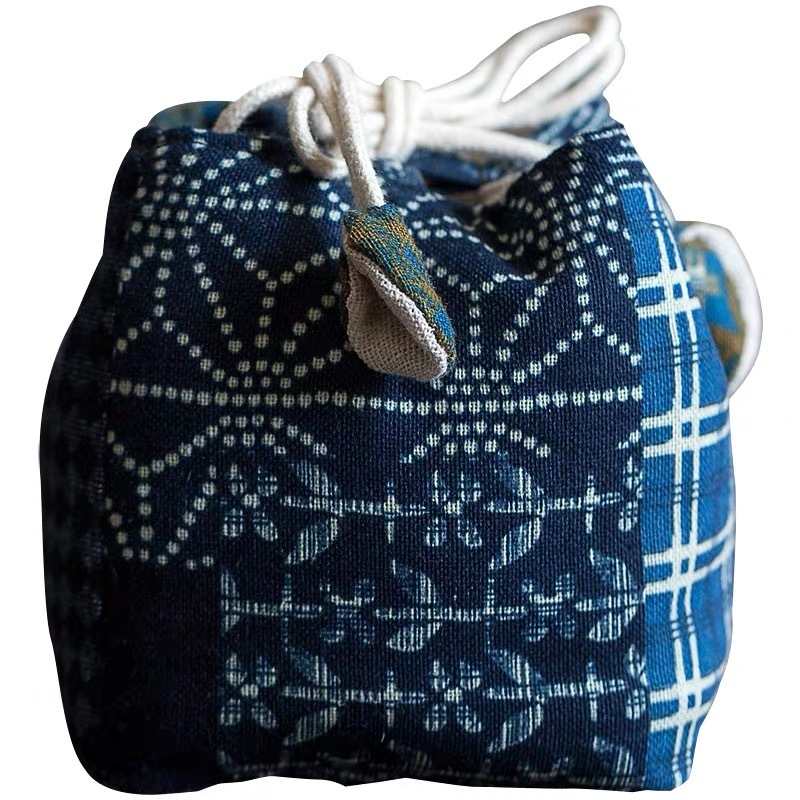 Set de accesorii pentru ceremonia ceaiului, cu husă textile pentru depozitarea ceștilor și ceainicelor, portabil pentru călătorii