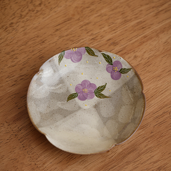 Suport ceramic pentru ceainic, pictat manual, cu hortensie dantelată, tavă de uscare – accesorii pentru ceremonia ceaiului