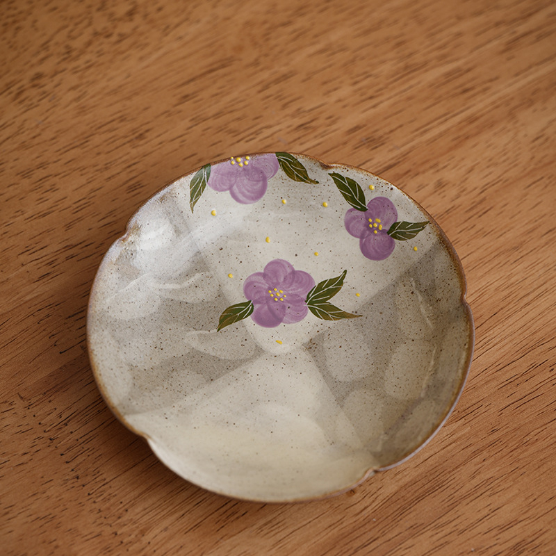 Suport ceramic pentru ceainic, pictat manual, cu hortensie dantelată, tavă de uscare – accesorii pentru ceremonia ceaiului