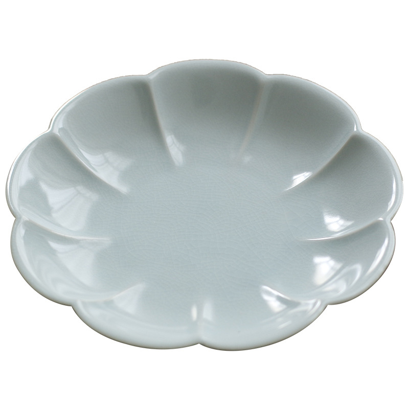 Suport ceramic pentru ceainic cu glazură crăpată, pad de uscare din fibre de loofah