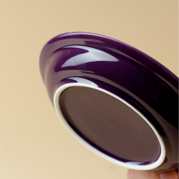 Tavă circulară de ceai din ceramică mov pentru infuzie uscată, accesoriu pentru ceremonia ceaiului, măsuță de ceai mică și farfurie pentru fructe