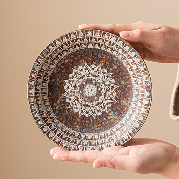 Tavă ceramică Gongfu pentru ceai cu suport pentru ceainic, set de ceai pentru uz casnic, farfurie pentru gustări