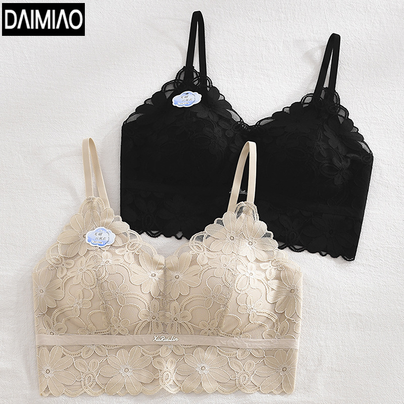 Daimiao Jesenska kolekcija: Francuska čipkasta grudnjak za male grudi, puni košarice, push-up, s ugrađenim topom, mekan materijal, lijep leđa, čvrste košarice