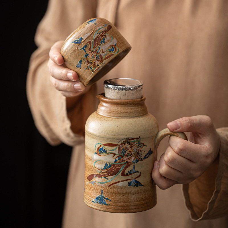Ceainic ceramic Gongfu mic pentru birou și casă, 160 ml, accesorii pentru ceremonia ceaiului, sticlă izolată