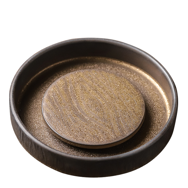 Suport ceramic pentru ceainic cu tavă de uscare, stil chinezesc, design antic, bază pentru ceainic, mică masă de ceai.